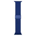 For Apple Watch Series 10 42mm Carbon Fiber Texture Snap Buckle Nylon Watch Band(Blue) - 3