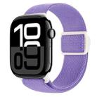 For Apple Watch Series 10 42mm Carbon Fiber Texture Snap Buckle Nylon Watch Band(Purple) - 1