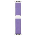 For Apple Watch Series 10 42mm Carbon Fiber Texture Snap Buckle Nylon Watch Band(Purple) - 3