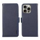 For iPhone 15 Pro Max ABEEL Side-Magnetic Litchi Pattern Leather RFID Phone Case(Blue) - 1