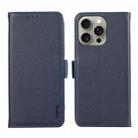 For iPhone 12 Pro ABEEL Side-Magnetic Litchi Pattern Leather RFID Phone Case(Blue) - 1