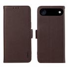 For iPhone 17 Air ABEEL Side-Magnetic Litchi Pattern Leather RFID Phone Case(Brown) - 1