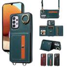 For Samsung Galaxy A32 4G Crossbodys Wallet Bag Ring Holder Leather Phone Case(Green) - 1