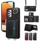 For Samsung Galaxy A32 4G Crossbodys Wallet Bag Ring Holder Leather Phone Case(Black) - 1
