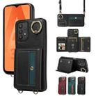 For Samsung Galaxy A32 5G Crossbodys Wallet Bag Ring Holder Leather Phone Case(Black) - 1