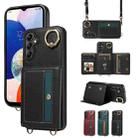For Samsung Galaxy A15 Crossbodys Wallet Bag Ring Holder Leather Phone Case(Black) - 1