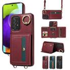 For Samsung Galaxy A72 5G/4G Crossbodys Wallet Bag Ring Holder Leather Phone Case(Red) - 1