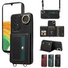 For Samsung Galaxy A23 Crossbodys Wallet Bag Ring Holder Leather Phone Case(Black) - 1