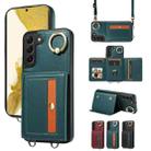 For Samsung Galaxy S22+ 5G Crossbodys Wallet Bag Ring Holder Leather Phone Case(Green) - 1