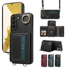 For Samsung Galaxy S22+ 5G Crossbodys Wallet Bag Ring Holder Leather Phone Case(Black) - 1