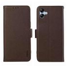 For Samsung Galaxy A04 ABEEL Side-Magnetic Litchi Pattern Leather RFID Phone Case(Brown) - 1