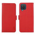 For Samsung Galaxy A12 ABEEL Side-Magnetic Litchi Pattern Leather RFID Phone Case(Red) - 1