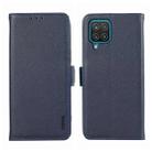 For Samsung Galaxy A12 ABEEL Side-Magnetic Litchi Pattern Leather RFID Phone Case(Blue) - 1