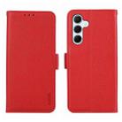 For Samsung Galaxy A14 4G/5G ABEEL Side-Magnetic Litchi Pattern Leather RFID Phone Case(Red) - 1