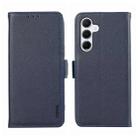For Samsung Galaxy A34 5G ABEEL Side-Magnetic Litchi Pattern Leather RFID Phone Case(Blue) - 1