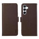 For Samsung Galaxy A54 5G ABEEL Side-Magnetic Litchi Pattern Leather RFID Phone Case(Brown) - 1