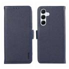 For Samsung Galaxy A55 5G ABEEL Side-Magnetic Litchi Pattern Leather RFID Phone Case(Blue) - 1