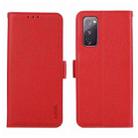 For Samsung Galaxy S20 FE ABEEL Side-Magnetic Litchi Pattern Leather RFID Phone Case(Red) - 1