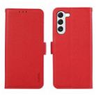 For Samsung Galaxy S21+ 5G ABEEL Side-Magnetic Litchi Pattern Leather RFID Phone Case(Red) - 1