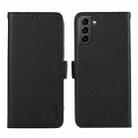 For Samsung Galaxy S21 5G ABEEL Side-Magnetic Litchi Pattern Leather RFID Phone Case(Black) - 1