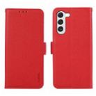 For Samsung Galaxy S22+ 5G ABEEL Side-Magnetic Litchi Pattern Leather RFID Phone Case(Red) - 1