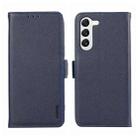 For Samsung Galaxy S22+ 5G ABEEL Side-Magnetic Litchi Pattern Leather RFID Phone Case(Blue) - 1