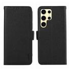 For Samsung Galaxy S22 Ultra 5G ABEEL Side-Magnetic Litchi Pattern Leather RFID Phone Case(Black) - 1