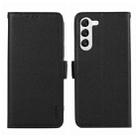 For Samsung Galaxy S22 5G ABEEL Side-Magnetic Litchi Pattern Leather RFID Phone Case(Black) - 1