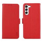 For Samsung Galaxy S23 5G ABEEL Side-Magnetic Litchi Pattern Leather RFID Phone Case(Red) - 1