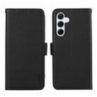 For Samsung Galaxy S24 5G ABEEL Side-Magnetic Litchi Pattern Leather RFID Phone Case(Black) - 1