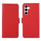 For Samsung Galaxy S24 5G ABEEL Side-Magnetic Litchi Pattern Leather RFID Phone Case(Red) - 1