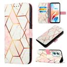 For OPPO A79 5G PT003 Marble Pattern Flip Leather Phone Case(Pink White) - 1