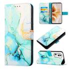 For OPPO Reno11 Pro 5G Global PT003 Marble Pattern Flip Leather Phone Case(Green) - 1