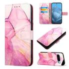 For Google Pixel 9 PT003 Marble Pattern Flip Leather Phone Case(Pink Purple Gold) - 1