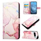 For Google Pixel 9 PT003 Marble Pattern Flip Leather Phone Case(Rose Gold) - 1