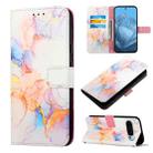 For Google Pixel 9 PT003 Marble Pattern Flip Leather Phone Case(Galaxy Marble White) - 1