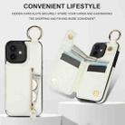 For iPhone 12 mini Litchi Texture Zipper Double Buckle Card Bag Phone Case(White) - 5