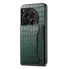 For OnePlus Ace 3 Crocodile Texture Card Bag Design Full Coverage Phone Case(Green) - 1