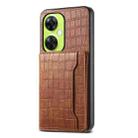 For OnePlus Nord CE 3 Lite Crocodile Texture Card Bag Design Full Coverage Phone Case(Brown) - 1