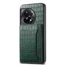 For OnePlus Ace 2 Crocodile Texture Card Bag Design Full Coverage Phone Case(Green) - 1