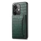For OPPO K11 Crocodile Texture Card Bag Design Full Coverage Phone Case(Green) - 1