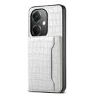 For OPPO K11 Crocodile Texture Card Bag Design Full Coverage Phone Case(White) - 1