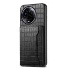 For Realme 11 5G Crocodile Texture Card Bag Design Full Coverage Phone Case(Black) - 1