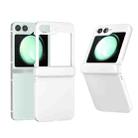 For Samsung Galaxy Z Flip6 5G 3 in 1 PC Frosted Full Coverage Phone Case with Hinge(White) - 1