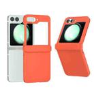 For Samsung Galaxy Z Flip6 5G 3 in 1 PC Frosted Full Coverage Phone Case with Hinge(Orange) - 1
