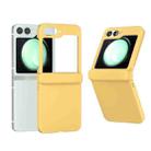 For Samsung Galaxy Z Flip6 5G 3 in 1 PC Frosted Full Coverage Phone Case with Hinge(Yellow) - 1