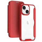 For iPhone 15 Plus RFID Blocking Adsorption Flip Leather Phone Case(Red) - 1