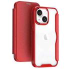 For iPhone 15 RFID Blocking Adsorption Flip Leather Phone Case(Red) - 1