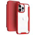 For iPhone 14 Pro RFID Blocking Adsorption Flip Leather Phone Case(Red) - 1