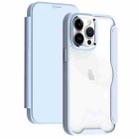 For iPhone 14 Pro Max RFID Blocking Adsorption Flip Leather Phone Case(Light Blue) - 1